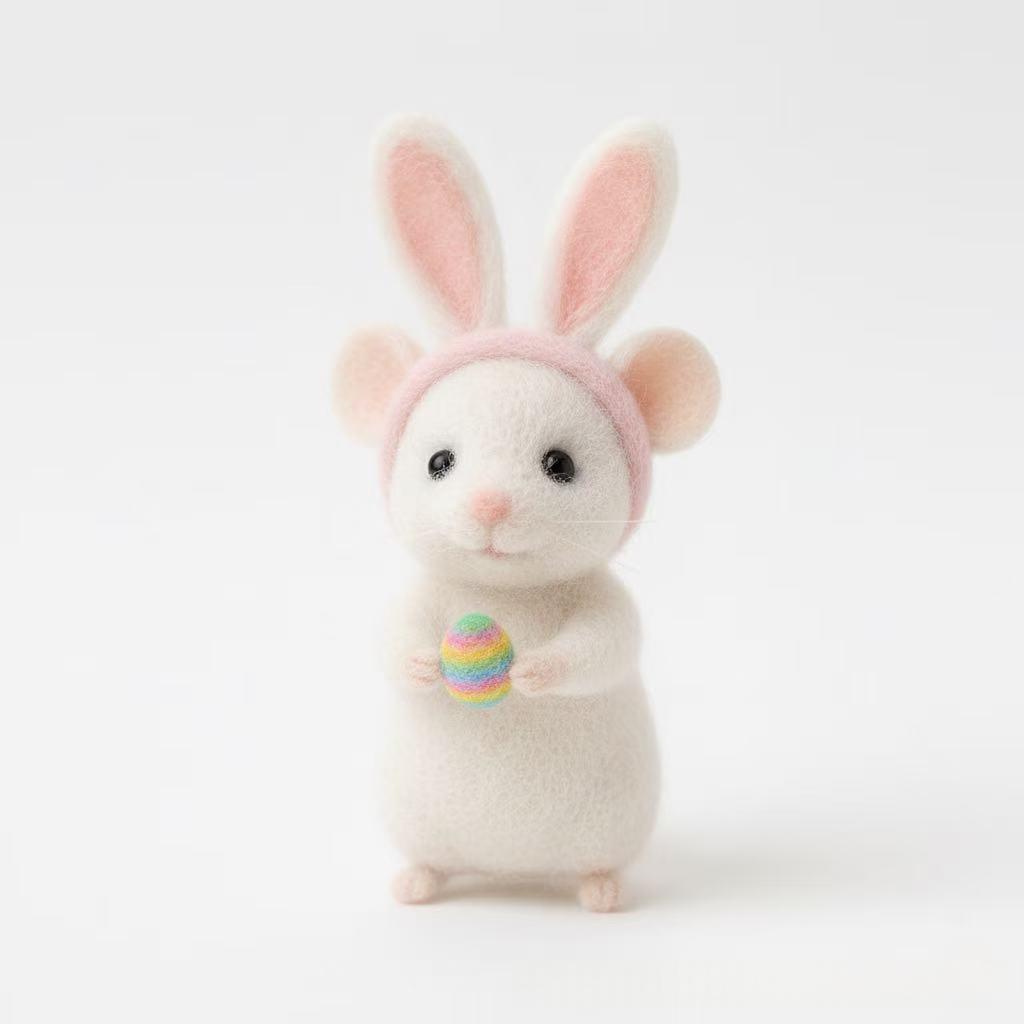 Wool Felt Mouse Keepsake Ornament